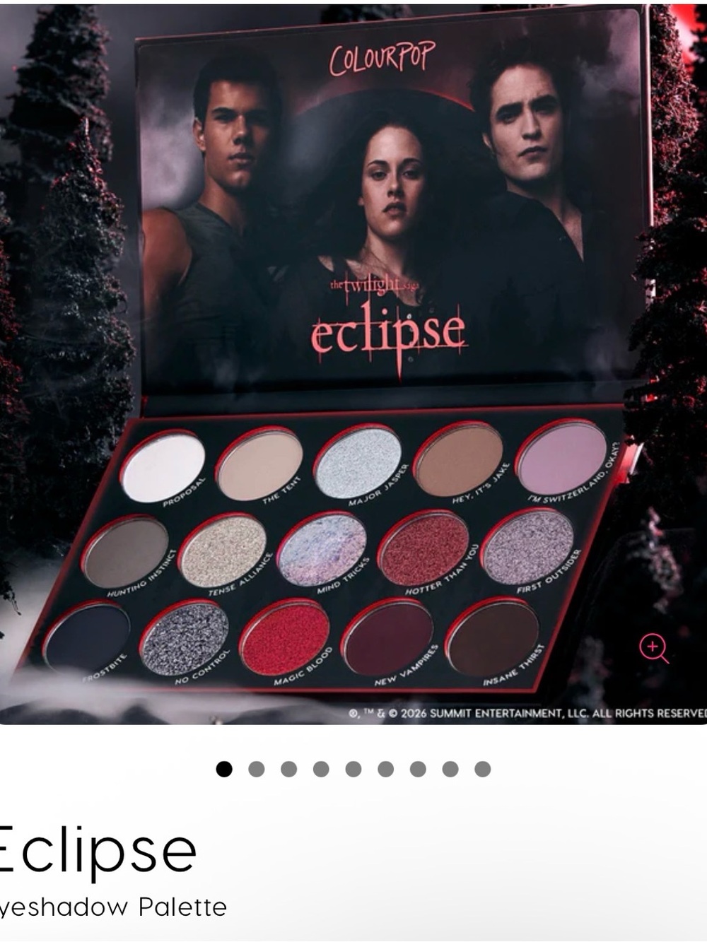 NEW 🧛🏻Twilight Eclipse Eyeshadow Palette ✨- Red gray Shimmer matte Shades